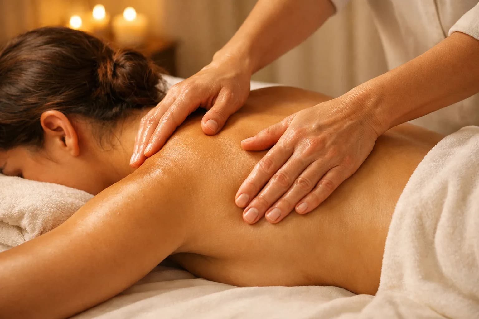 Expert hands performing therapeutic massage at Dia-Well Clinic